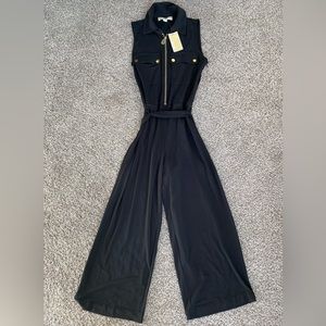 NWT Michael Kors Belted Wide Leg Sleeveless Jumpsuit Romper